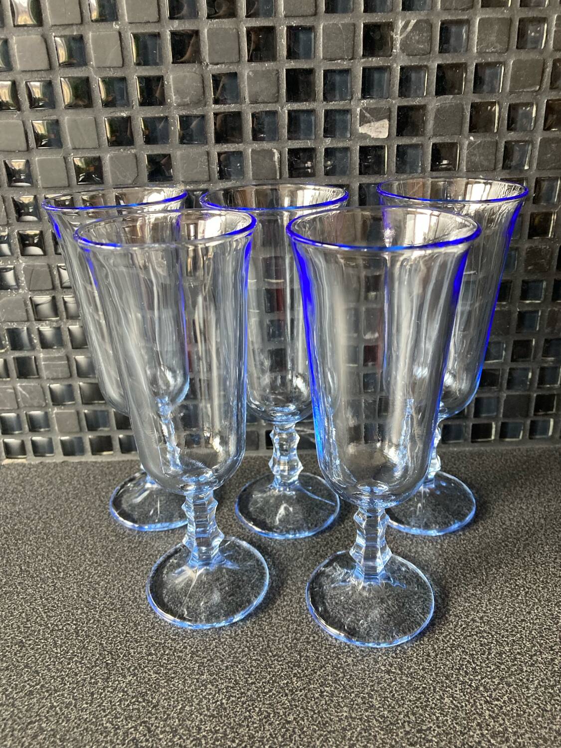 Blue glass flutes