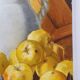 Oil on canvas still life not signed apples pitcher kitchen