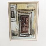 Paire d'aquarelles, les portes, détails architecturaux