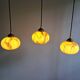 Trio de suspensions art déco en opaline marbrée, Scailmont, 1920-30