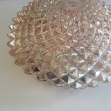 Ceiling light / Wall light - iridescent molded glass with diamond tips - 1970