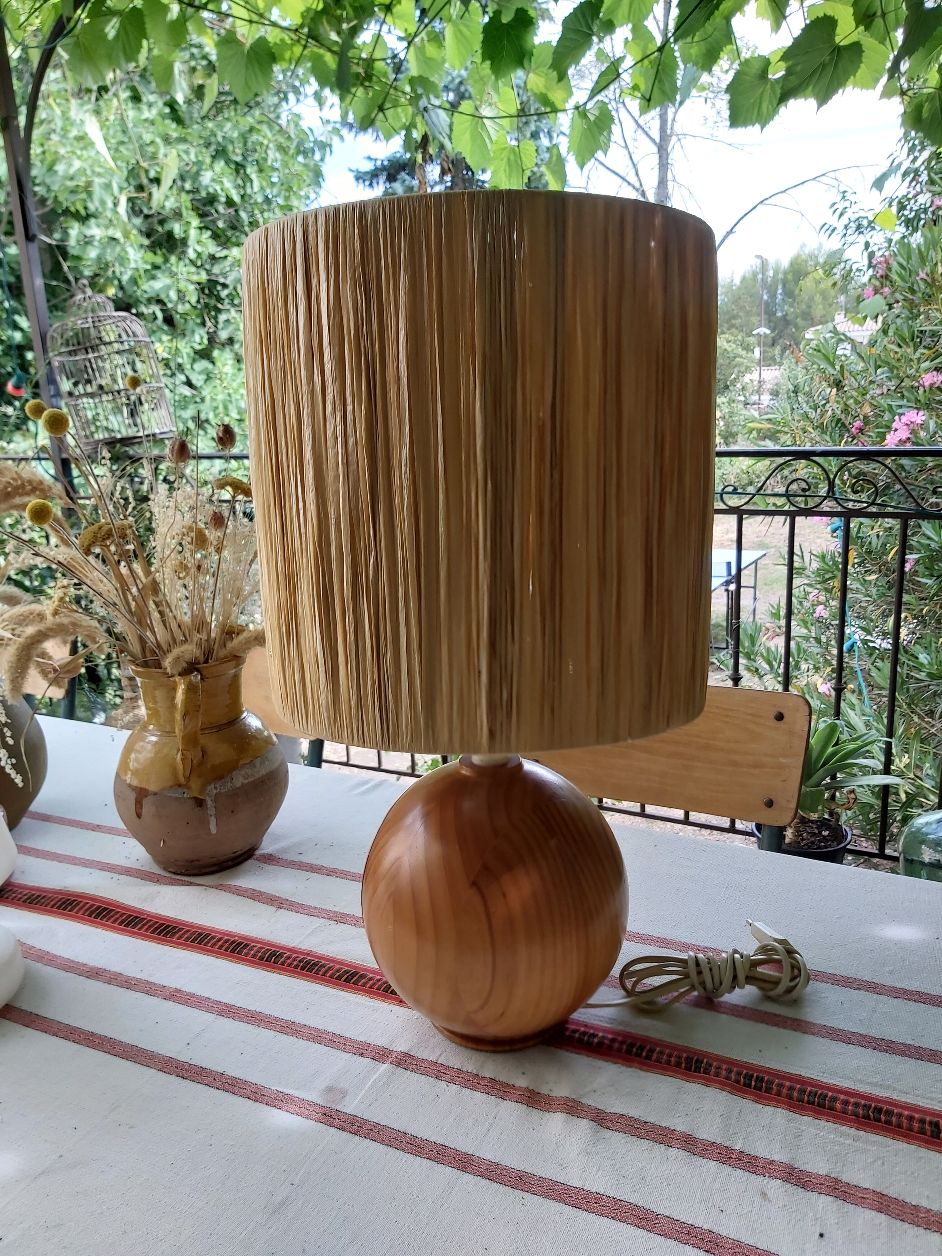 Lampe vous et raphia vintage