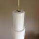 White opaline tube hanging lamp, vintage, 60s - 70s