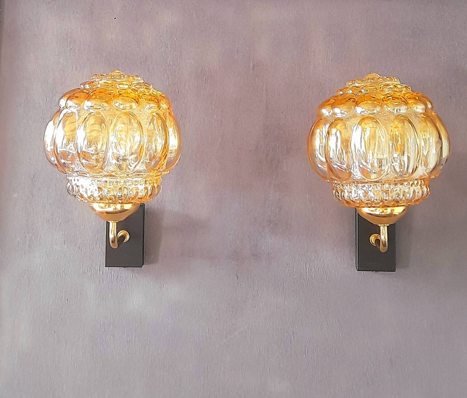 Pair of dlg Helena Tynell wall lights 70s