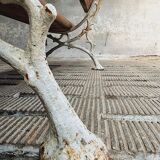 Antique garden bench oak on cast iron legs 125 cm