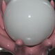 Vintage ceramic hand lamp and opaline globe