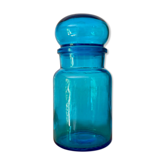Vintage blue glass jar Made in Belgium