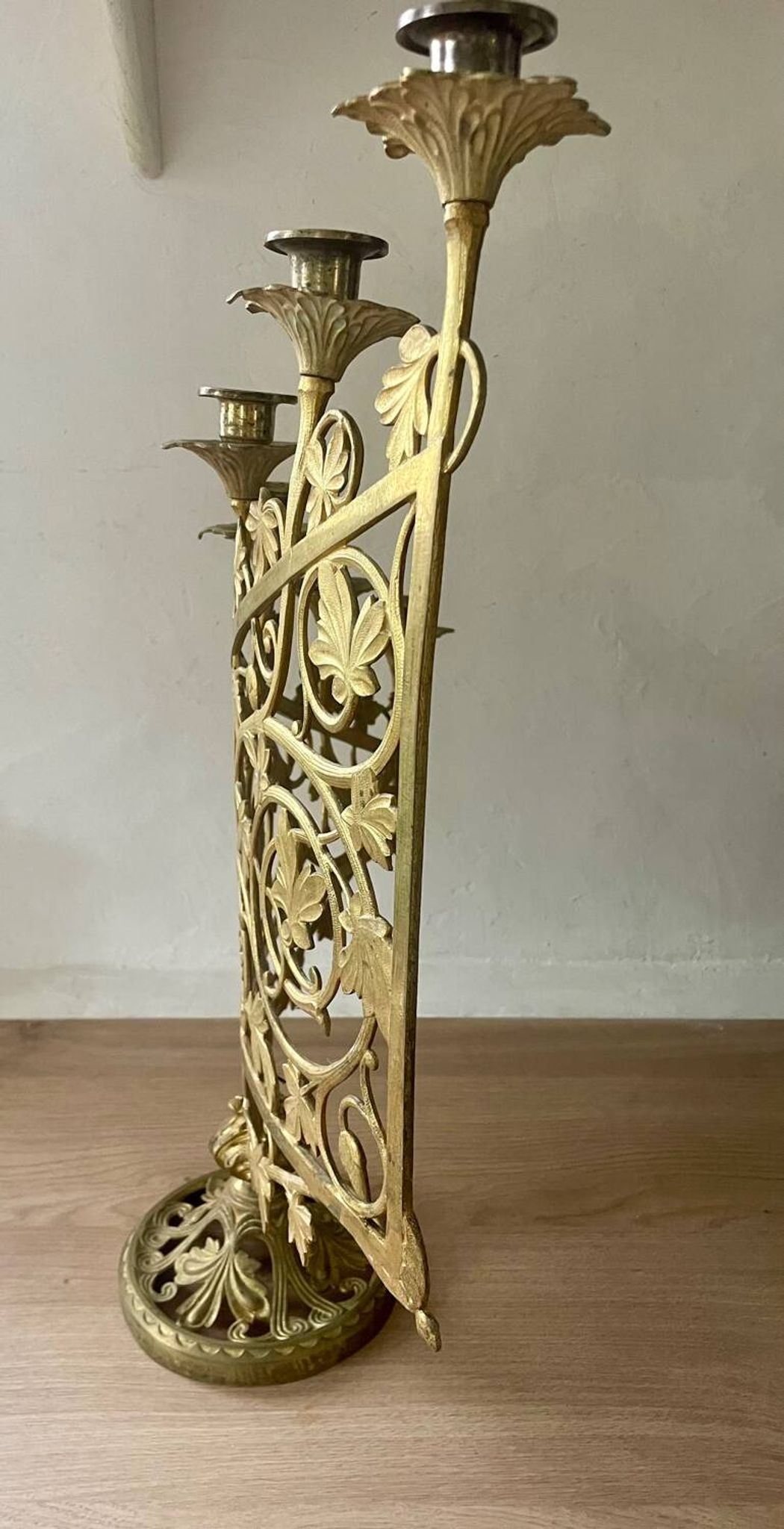 Chandelier en bronze doré, fin XIXème