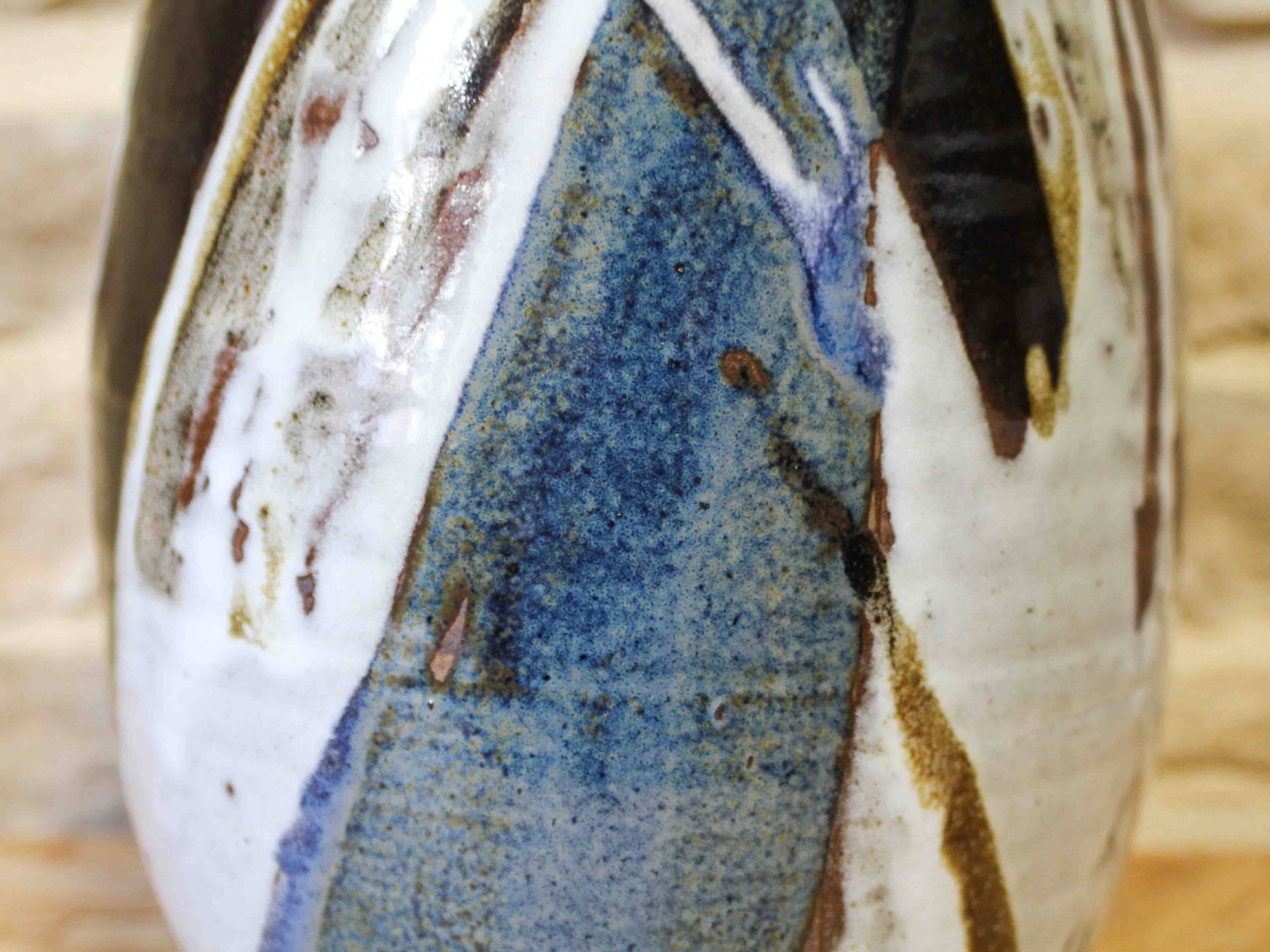 Large glazed stoneware vase signed