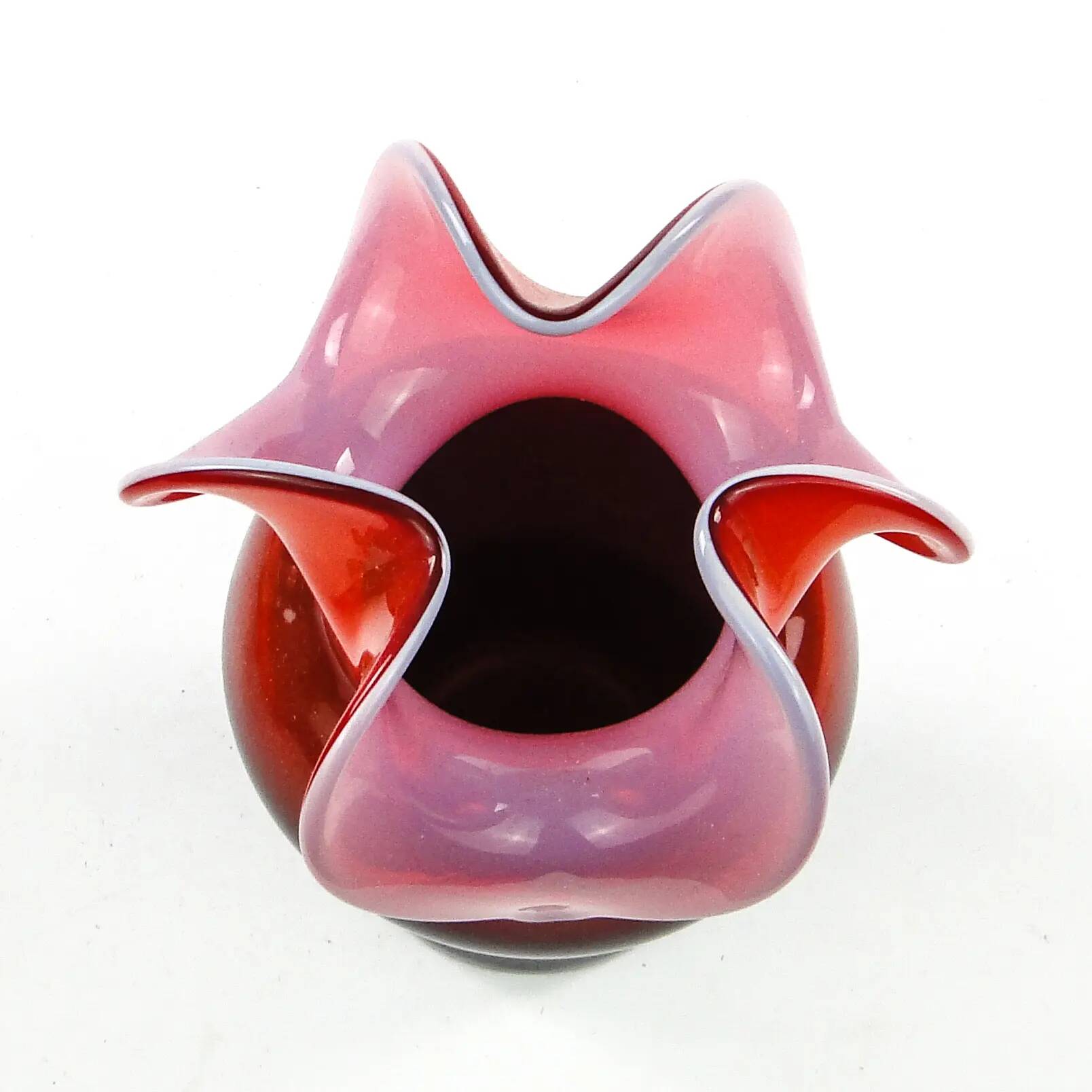 Donkey vase, red glass, designed by C. Zuber, Poland, 1970s