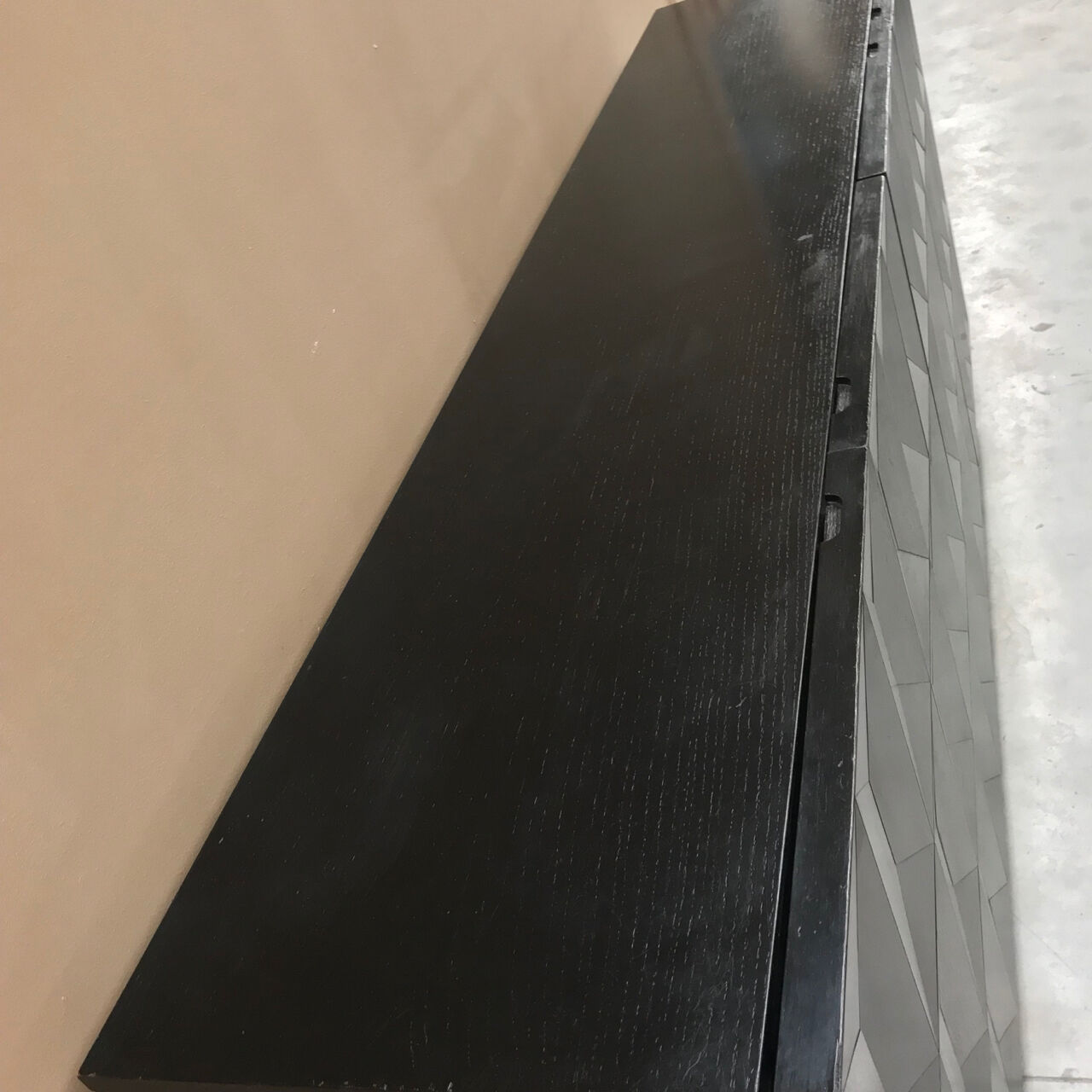 Brutalist black oak sideboard