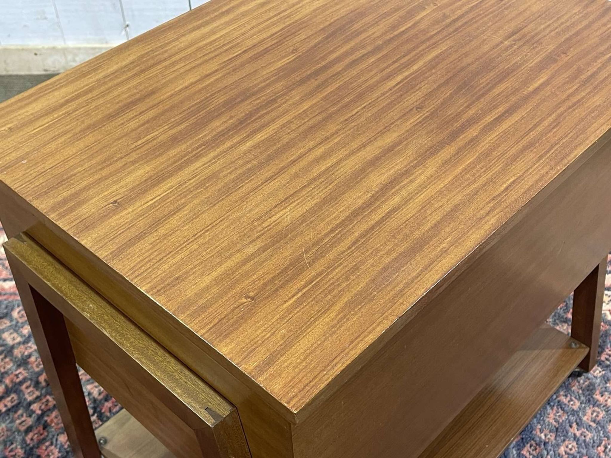 English mahogany sewing cabinet from the 1970s
