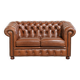 Very spacious 2-seater Chesterfield sofa in cow leather in a English look