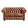 Very spacious 2-seater Chesterfield sofa in cow leather in a English look