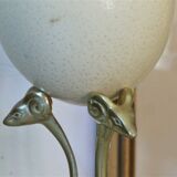 Curiosity object tripod brass and ostrich egg