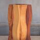 Pair of sculptural wooden vases, curved wooden vase, natural wooden vase