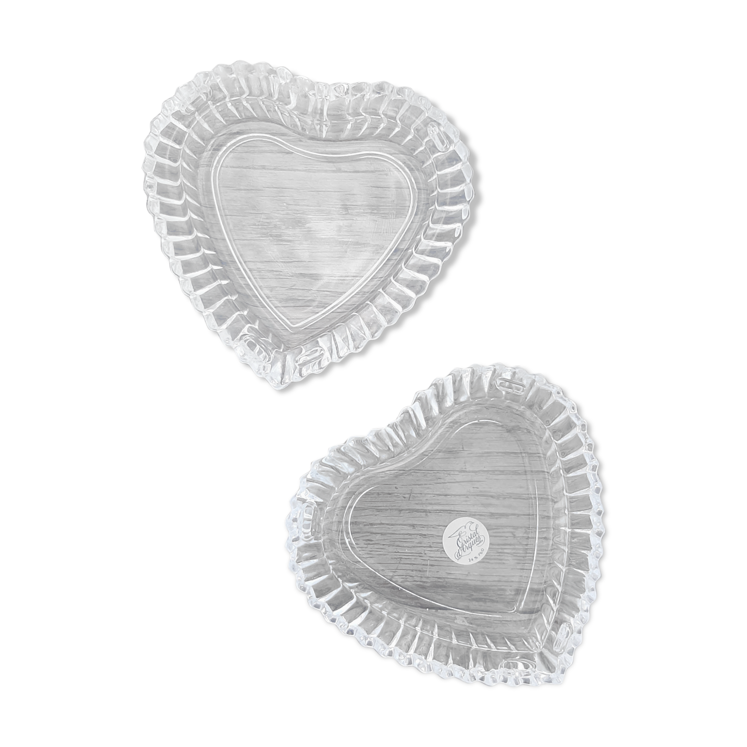 Vintage crystal heart cups