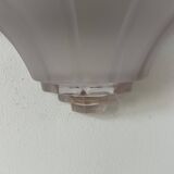 Pair of vintage glass and brass wall lights, France, 1960s