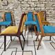 Set of 5 vintage spindle foot bistro chairs 1960"