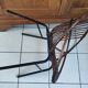 Rattan and metal shell armchair