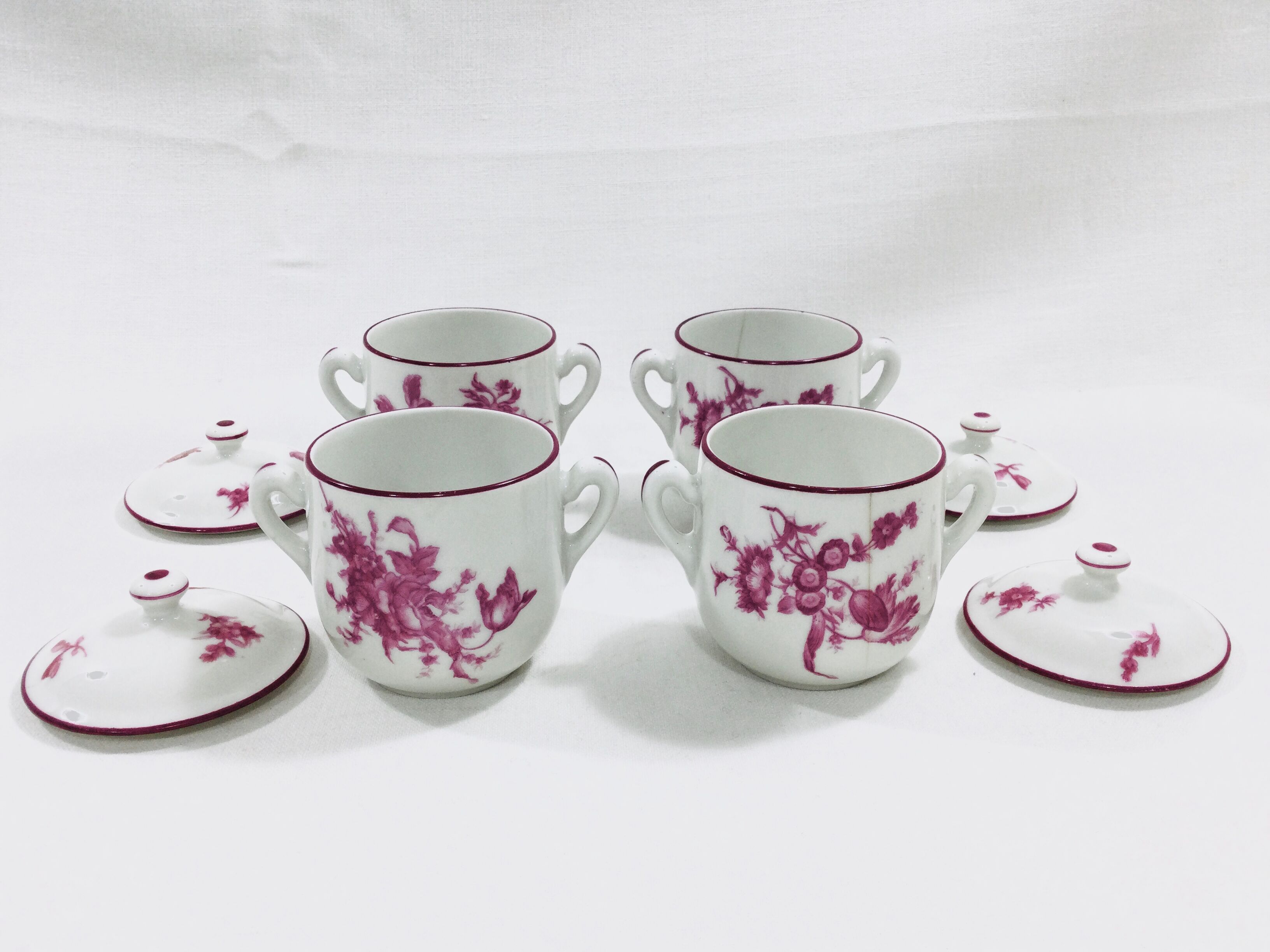 Set de 4 pots à crème en porcelaine de Limoges - Raynaud