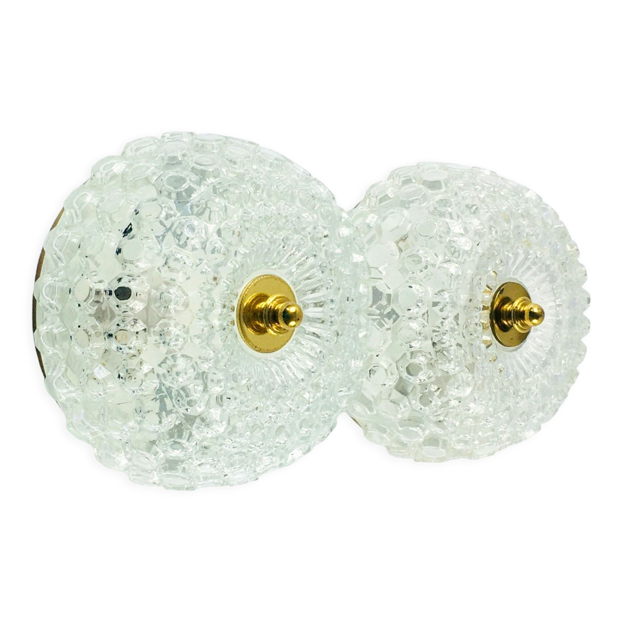 Paire d’appliques murales en verre du milieu du siècle ou de supports encastrés par Helena Tynell pour le Limbourg, Allemagne, années 1960