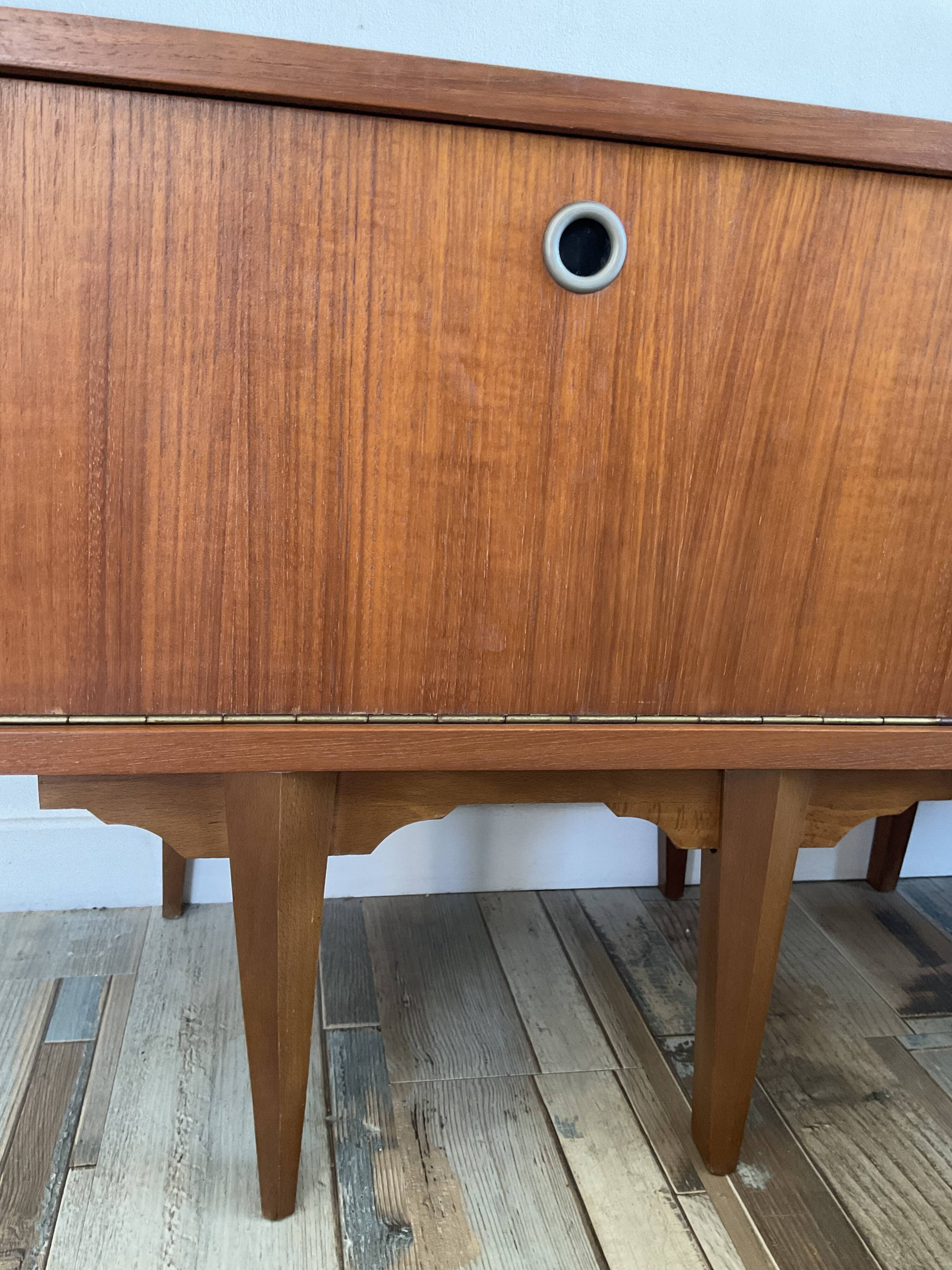 Pair of Scandinavian teak bedside tables in 60s