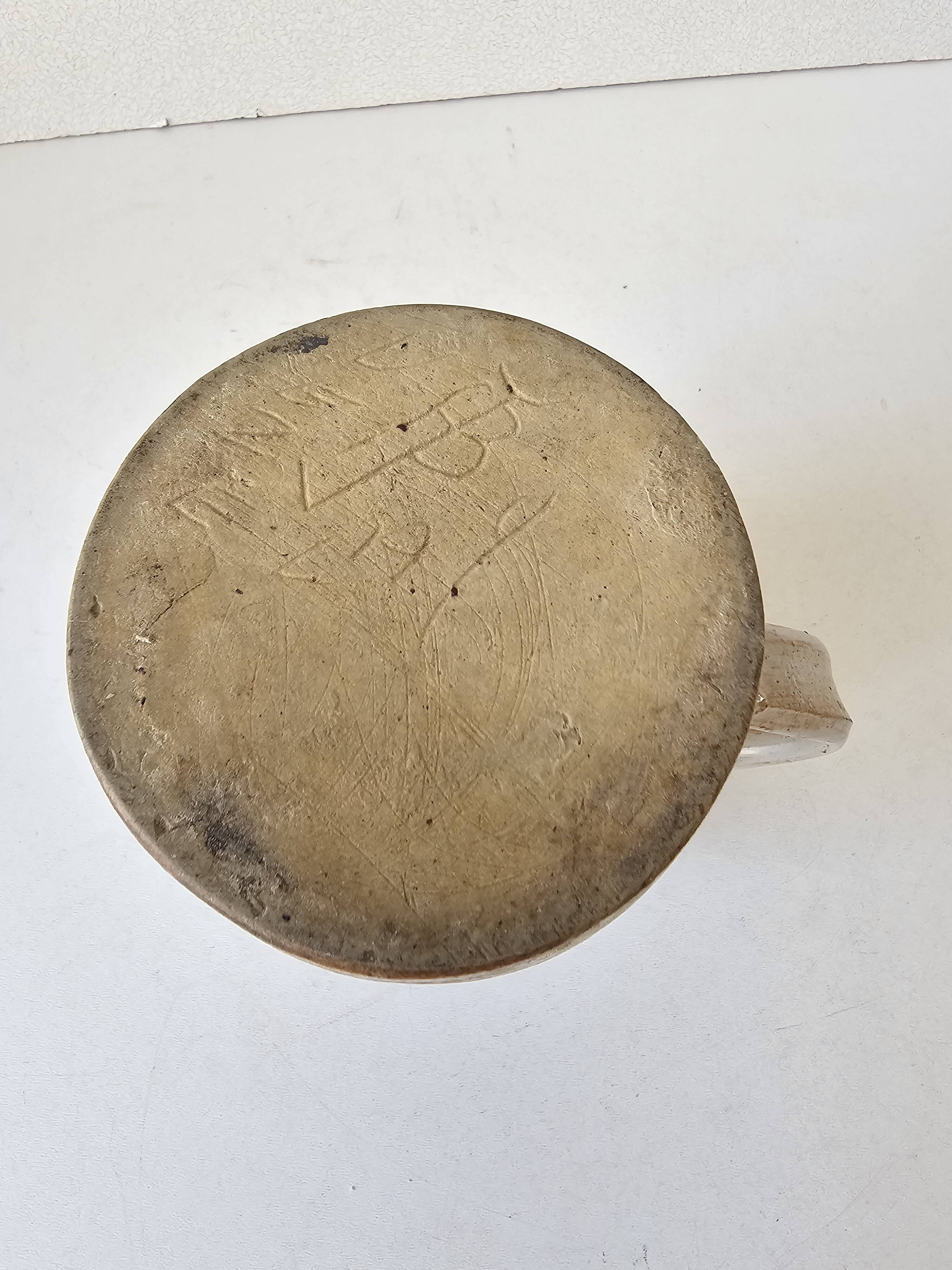 Ceramic pitcher signed Albert Breton Vezelay