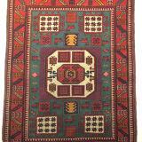 Antique Kazak Karachopf rug with geometrical design, 1920-1930