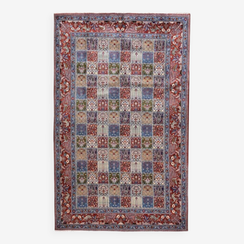 Oriental Iranian carpet Moud. Wool and silk: 1.96 X 3.03 M