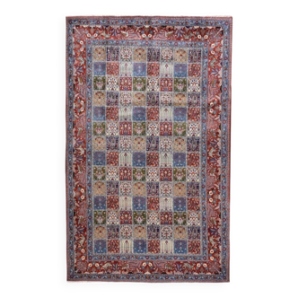 Oriental Iranian carpet Moud. Wool and silk: 1.96 X 3.03 M