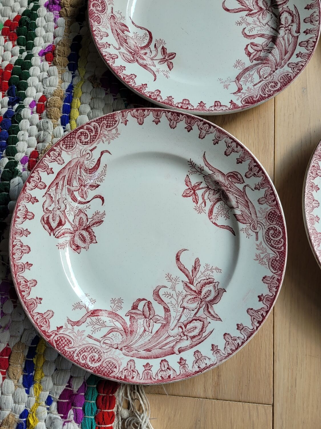 Lot de 5 assiettes plates Terre de fer Ste Amandinoise Iris