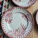 Lot de 5 assiettes plates Terre de fer Ste Amandinoise Iris