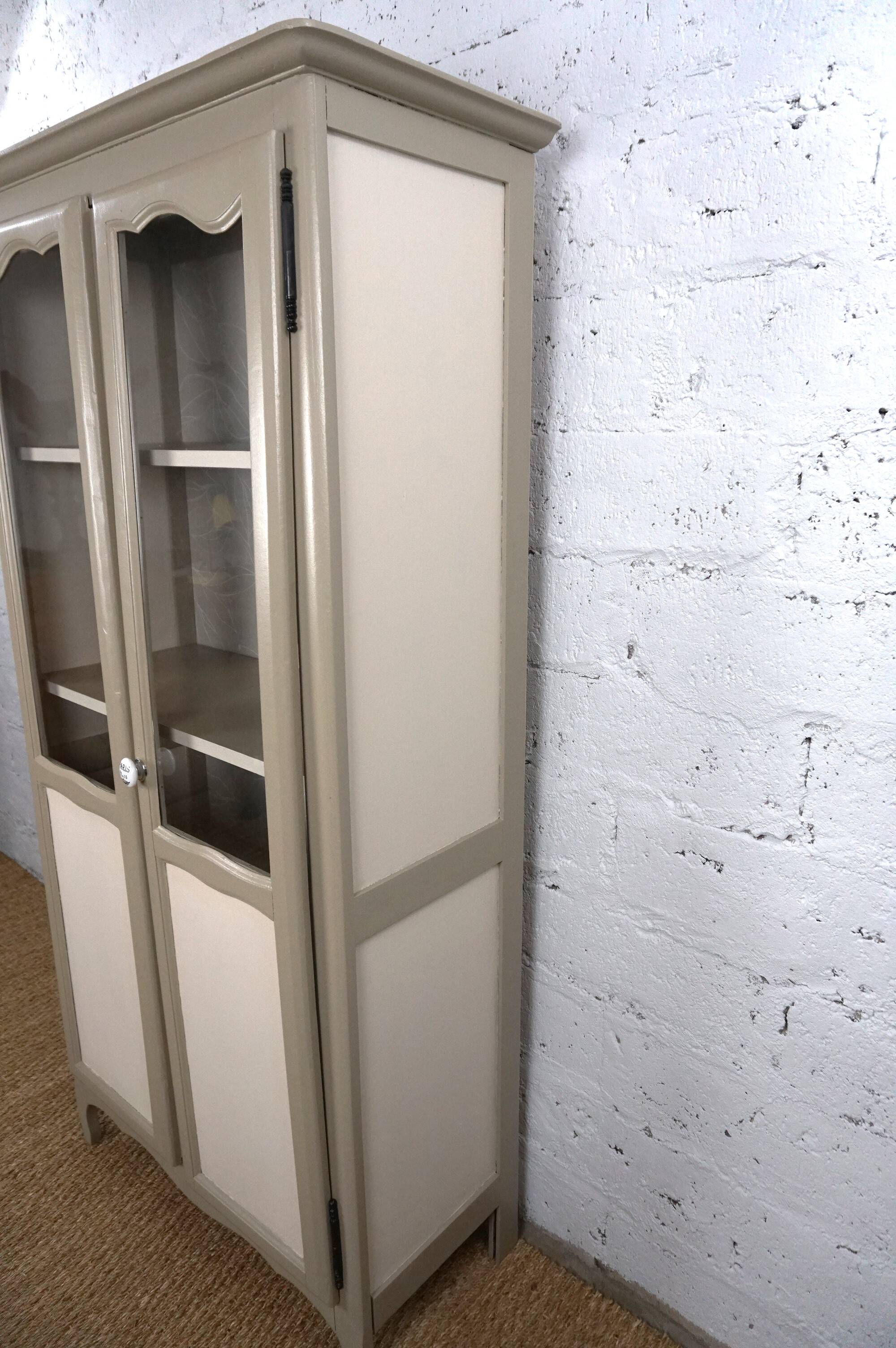 Parisian showcase dresser revamped country style wallpaper paint