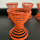 Series of 4 vintage poppies orange spring
