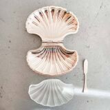 70s chrome metal shell butter dish