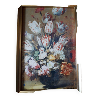 Tableau tulips in vase . hans bollongier