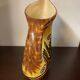 Quimper fouillen faience pitcher from the 50s/60s oblique shape gorse decor