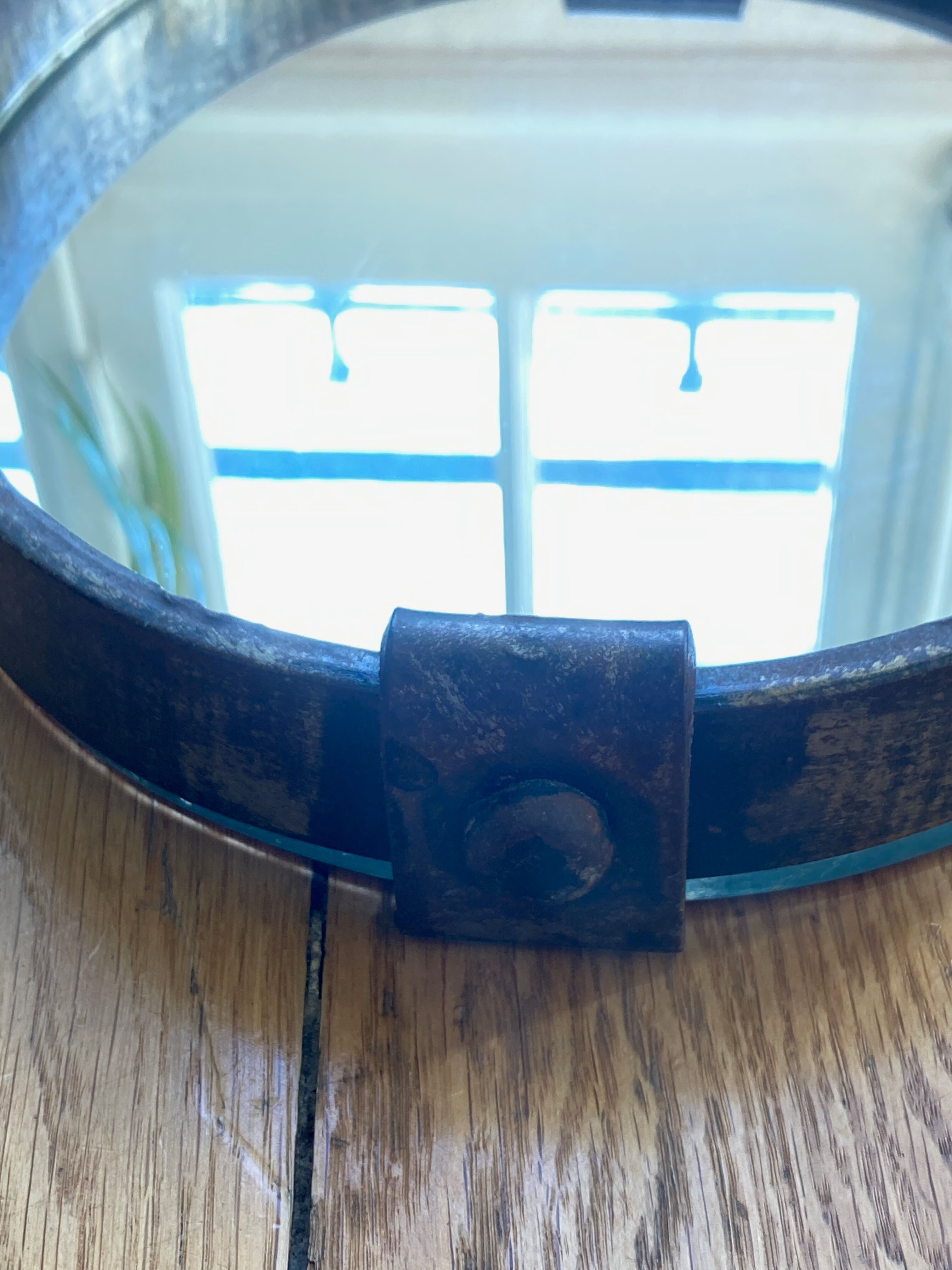 Brutally wrought iron vintage mirror