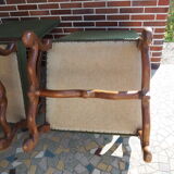 A pair of Louis XIII-style sheep bones armchairs