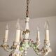 Handgeformt vergoldet vintage Porzellan Kronleuchter Capodimonte 1960er