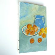 Oil painting: still life with apples, 80s