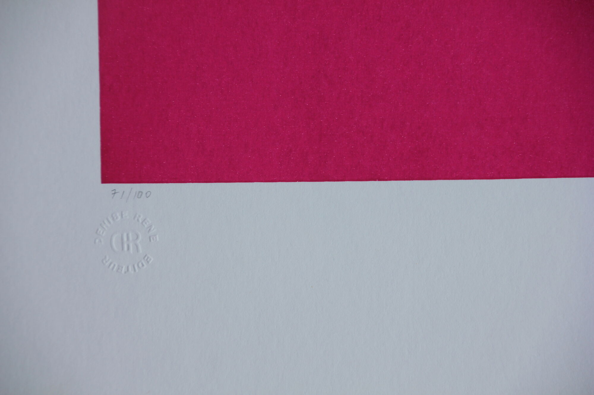 Silkscreen signed op art Claisse geneviève 1967 circles Denise René
