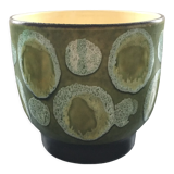 Olive green enamelled pot cache