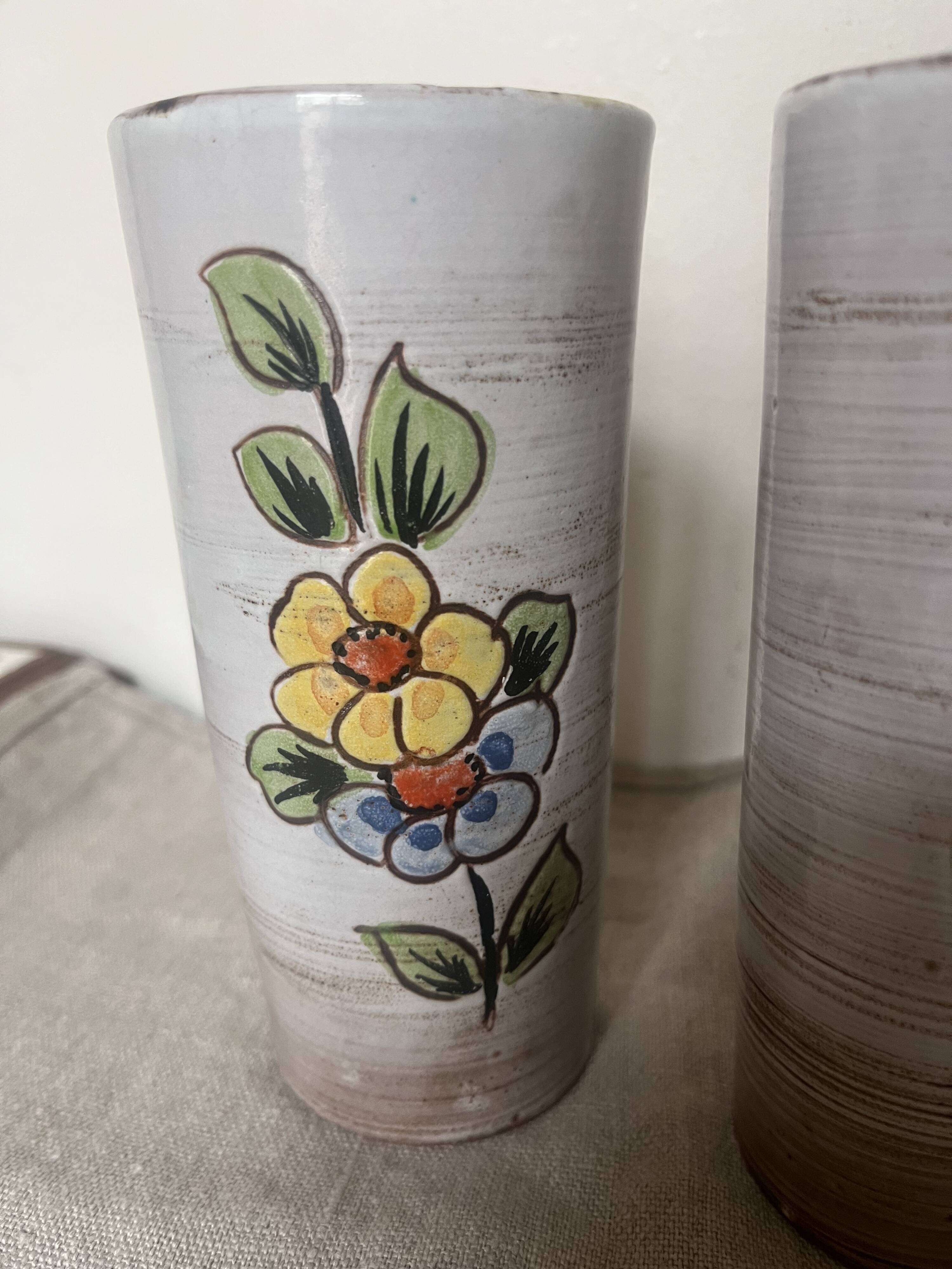 2 Sixties Vallauris orangeade glasses