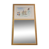 Signed Venice trumeau mirror
