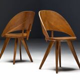 Chaises de salle à manger en contreplaqué, Italie, années 1950