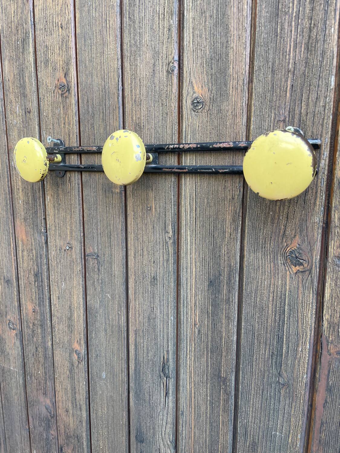 Vintage wall coat rack with three hooks