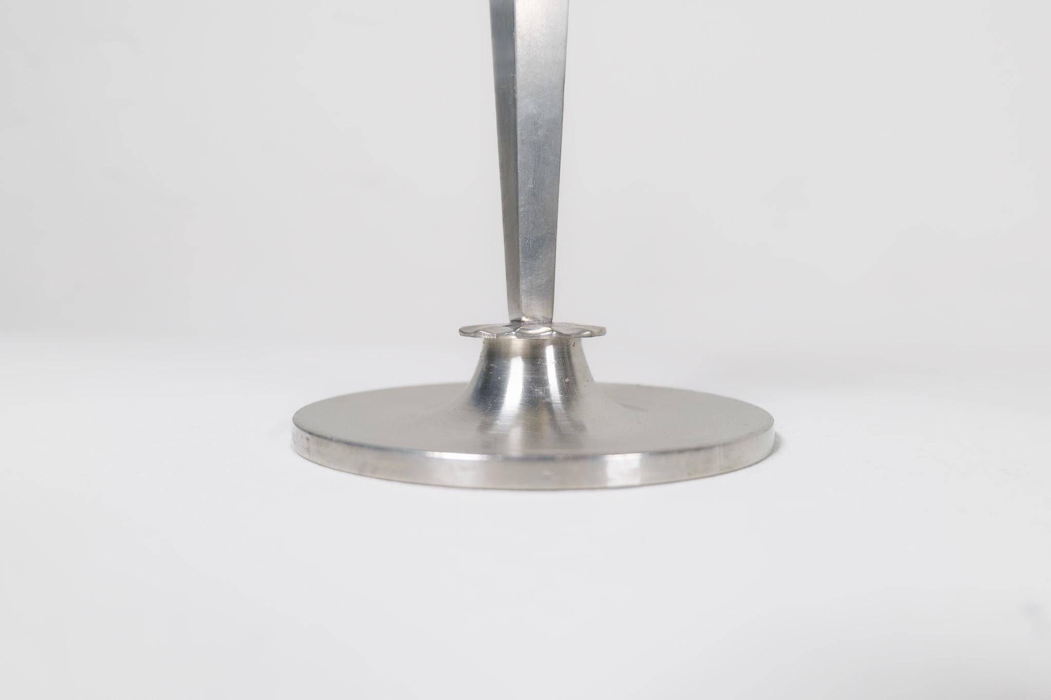 Sculptural Art Deco set of chandeliers in tin, Sweden, 1940s.