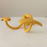Vintage double coat rack in solid brass
